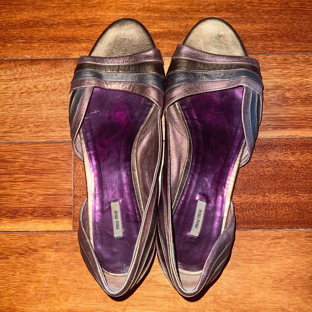 Miu miu flats in metallic colors. Size 39.5